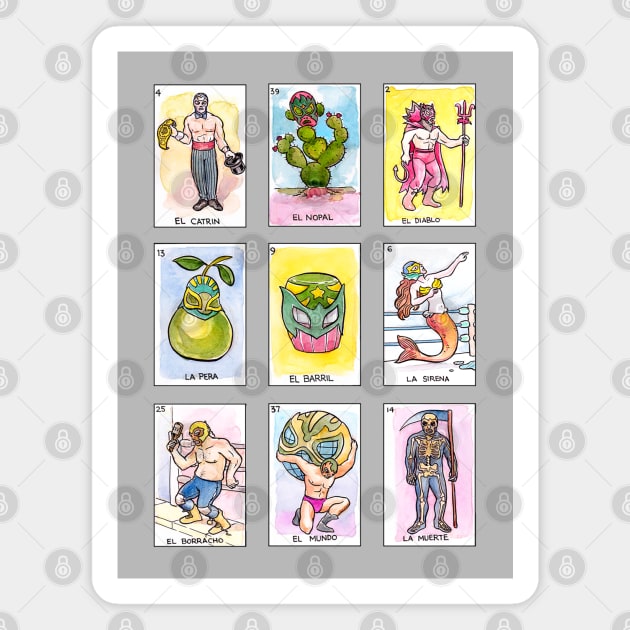 Lucha Libre Loteria Magnet by sketchboy01